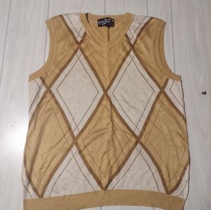 Prestige  Diamond Shape Pattern Tan Men's Sweater Vest XL